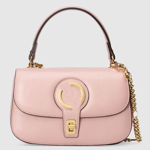 

7a new chains bag 735101 women cross body bag genuine leather women designer handbag purse handle round interlocking twist buckle removable