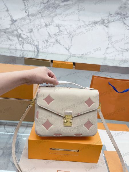 

metis women pochette handbag flap flower monograms embossed stylish crossbody messenger shoulder bag leather handle s-lock closure