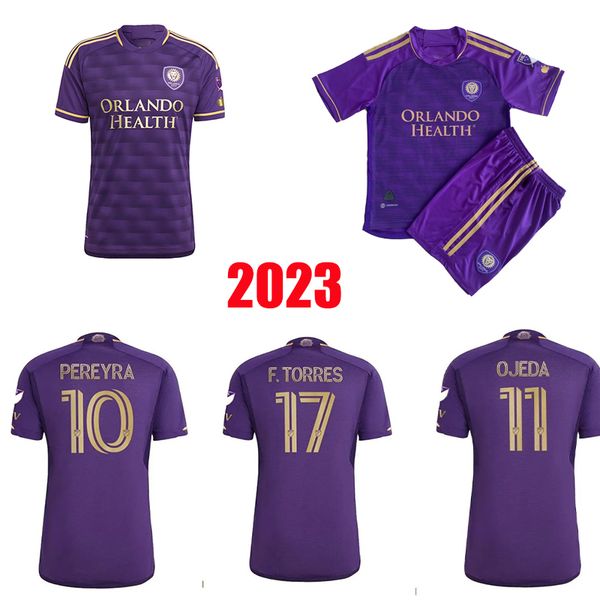 

mls orlando city sc soccer jerseys 2023 home away third junior urso joao moutinho ercan kara facundo torres white football shirts men's, Black;yellow