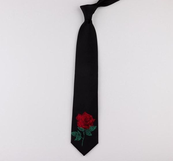 

neck ties as a gift fashion creative embroidered rose pattern tie for party groom black student bag packing 1piece7579631, Blue;purple
