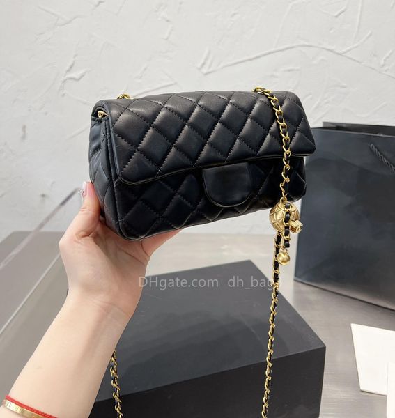 

classic women's bag 2023 spring and summer women's shoulder bag luxury designer handbag chain gold ball crossbody bag purse fashio