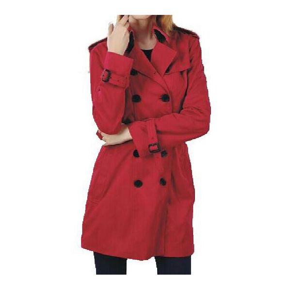 

classic women trench coat fashion england middle long trench coat/brand design double breasted trench coat/cotton fabric size s-xxl black 4, Tan;black
