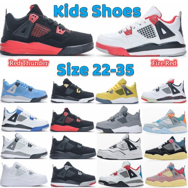 

with box designer shoes 4s boys kids black cat sneakers 4 designer basketball toddlers sport trainers children military kid youth sneaker bo