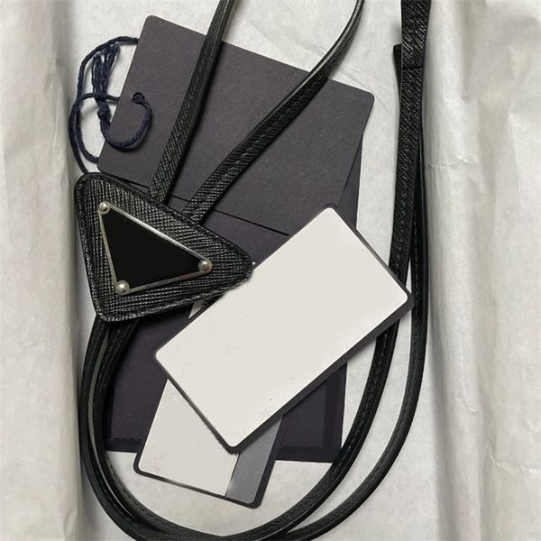 

neck ties triangle necktie mens bolo tie luxury designer prad man teenager formal clothes mini ladies leather strap fashion black pj046 q2, Blue;purple