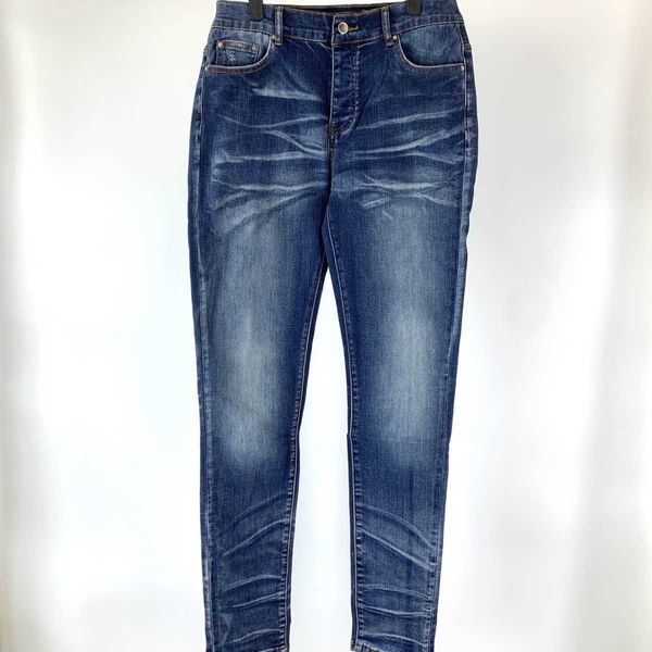 

jeans men pants ammir blue slim fit elastic denim men's plain basic fashion designer brand niche ins celebrity casual leisure