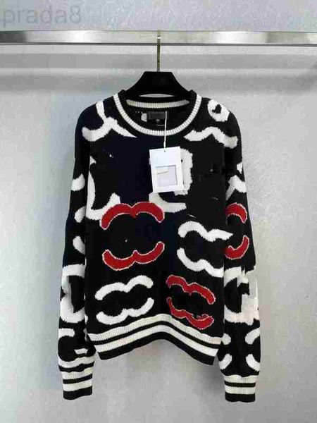 

women's sweaters designer 2023 new spring o neck long sleeve embroidery high end jacquard pullovers sweater 1112-5 zjw1, White;black