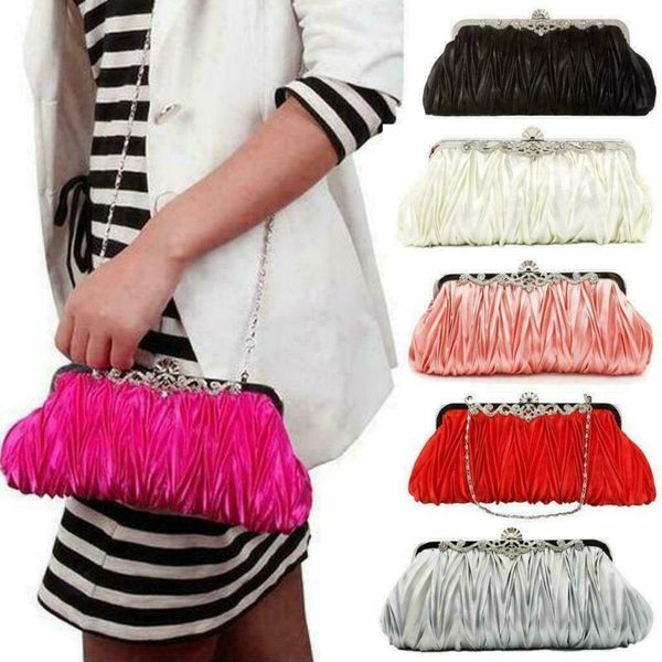 

evening bags women crystal evening clutch bag ladies wedding party handbag prom purse chain ruffle shoulder bag 230308