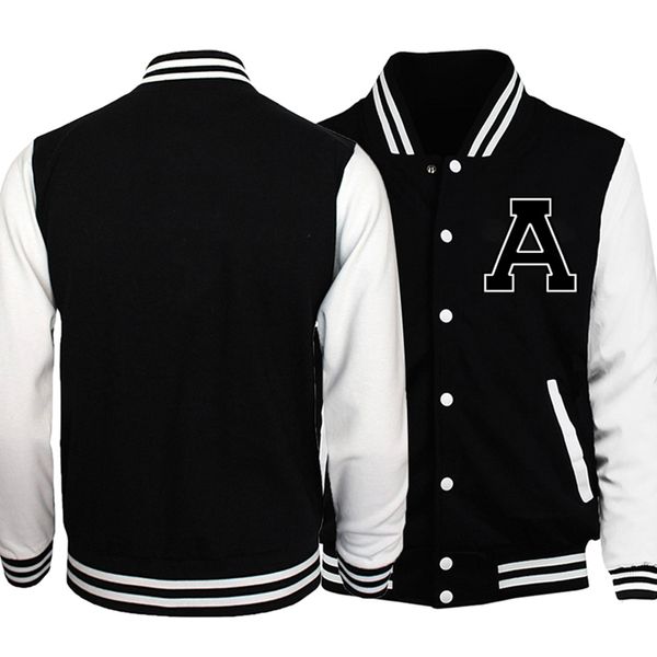 

men s jackets letter a baseball jacket coat black white slim fit university varsity coats uuniform motorcycle bomber streetwear fleece 23030, Black;brown