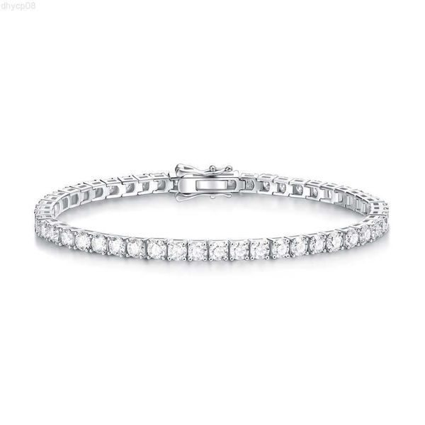 

designer jewelry fine jewelry moissanite diamond tennis chain 5mm moissanite tennis chain sliver tennis chain bracelet, Silver