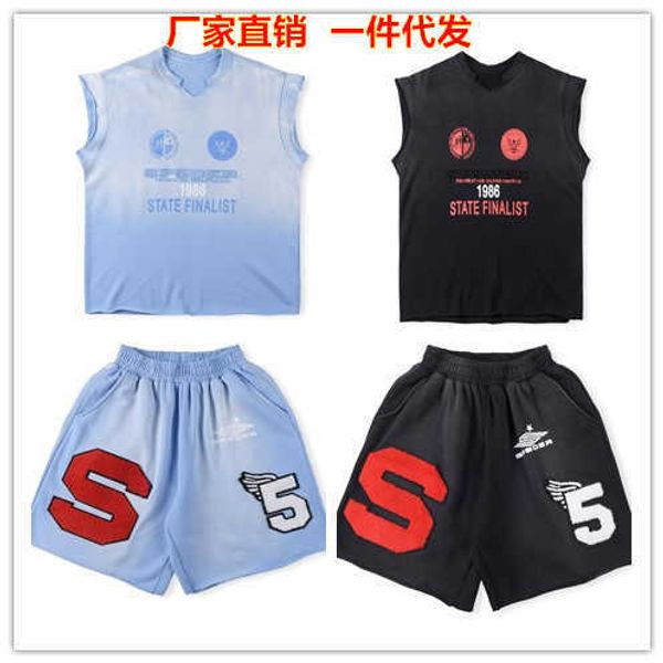 

t-shirts spider 555 tee short sleeve wash 23fw embroidered sweatshirt oxhorn vest s classic fashion luxury brand fsr0 casula leisure cotton, White;black