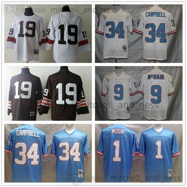 

mitchell and ness college football 19 bernie kosar jersey vintage 1 warren moon 9 steve mcnair 34 earl campbell stitched jerseys, Black