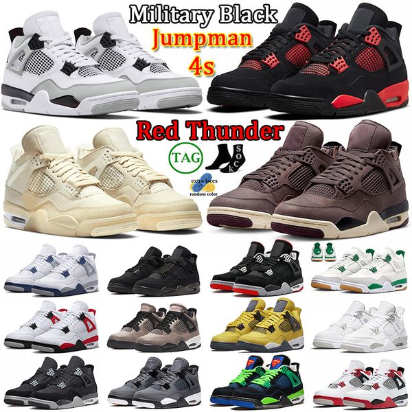 

jorda 4 basketball shoes jumpman military black cat 4s sneakers j4 red thunder infrared offs white oreo jorden 4 sports trainers violet ore