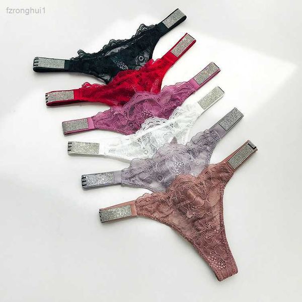 

women's g-strings 1837 rhinestone lace girl thong ultra-thin perspective pure cotton j6i4, Black;white
