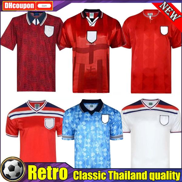

beckham gascoigne retro soccer jerseys 08 10 89 80 90 92 94 02 96 home away camisetas de futbol owen rooney 1982 keegan mcdermott shearer 19, Black;yellow