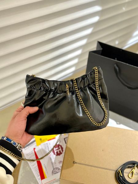 

evening bags 2023 new women bag luxury handbag shoulder bag brand loulou y-shaped designer paint surface leather ladies metal chain black cl
