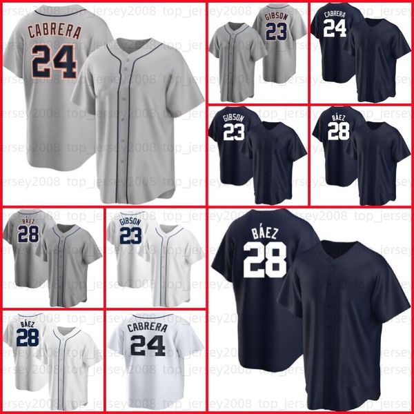 

24 miguel cabrera baseball jersey 28 javier baez kirk gibson jonathan schoop akil baddoo eric haase spencer torkelson willi castro 17 austin, Blue;black