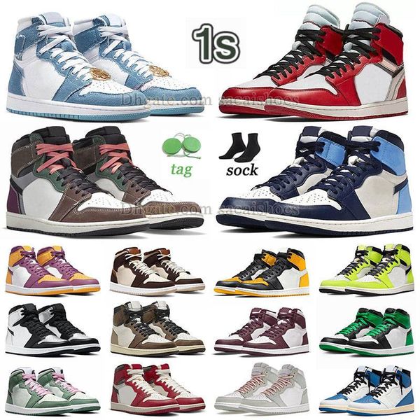 

2023 retros off unc chicago jumpman 1 basketball shoes jordens 1s white x ban bred patent royal blue lucky green brotherhood laney chicago p