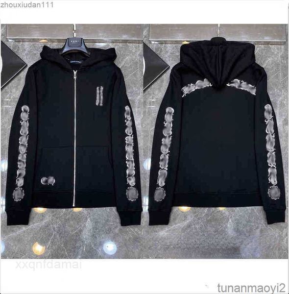 

men's hoodies sweatshirts designer hearts hoodie chromes mens hoody clothing womens heart hooded ch cross flower arm front printed hors, Black