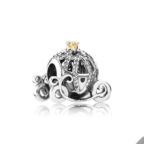 

925 sterling silver pumpkin car charm for pandora snake chain bracelet bangle diy making beads charms with original box womens jewelry acces, Bronze;silver