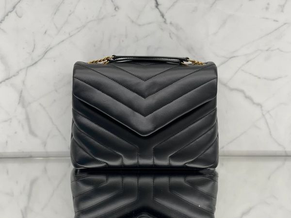 

luxury handbag shoulder bag brand loulou y-shaped designer seam leather ladies metal chain black clamshell messenger chain bags box wholesal