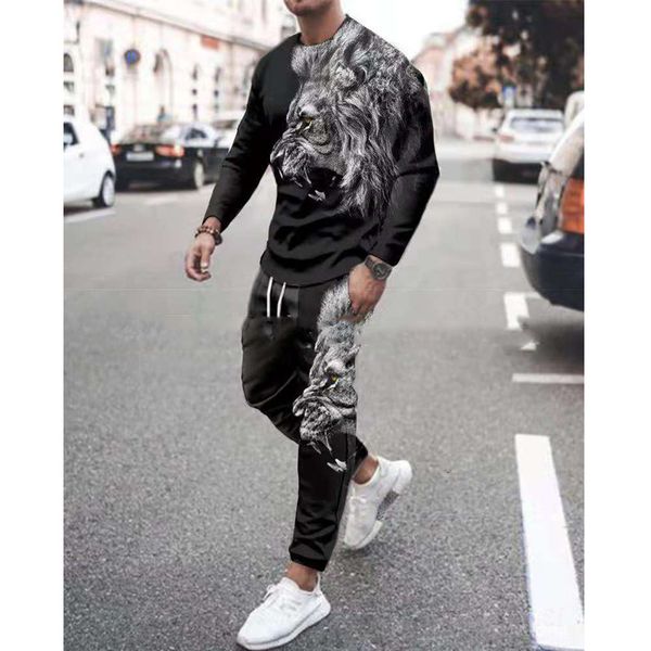 

men s polos spring and autumn fashion men long sleeve t shirt set tracksuit trousers causal streetwear vintage outfit sport suit long pants, White;black