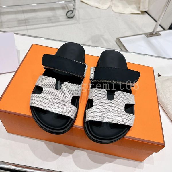 

women designer chypre sandals lady orans slides mule suede leather canvas beige sable luxury calfskin summer beach slipper ey23, Black