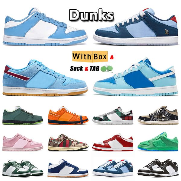 

dunky low basketball shoes men women midnight navy freddy krueger tartan plaid pink paisley sneakers phillies why so sad argon unc triple pi