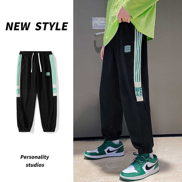 

men's pants 2022 spring new comfortable sweatpants men loose jogger running trousers casual streetwear jersey track pants male z0306, Black