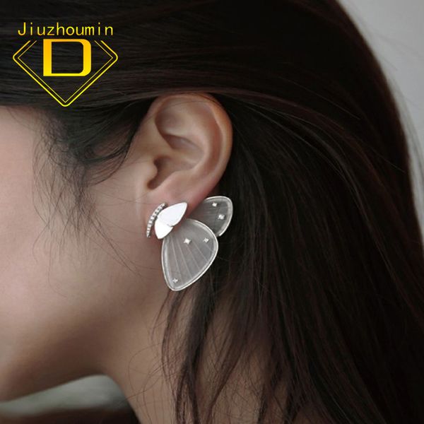 

stud original design 925 sterling silver big butterfly zircon earrings for women fine jewelry fantasy eardrop gifts girls 230307, Golden;silver