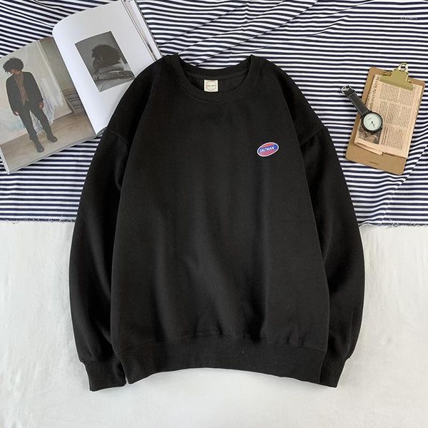 

men's hoodies mens korean streetwear solid 2023 cotton male harajuku loose sweatshirts couple japan style clothes plus size mgaw, Black