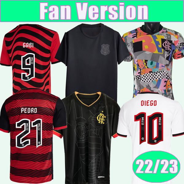 

2023 flamengo diego pedro mens soccer jerseys 22 23 e.ribeiro de arrascaeta home away 3rd champion edition football shirts uniforms, Black;yellow