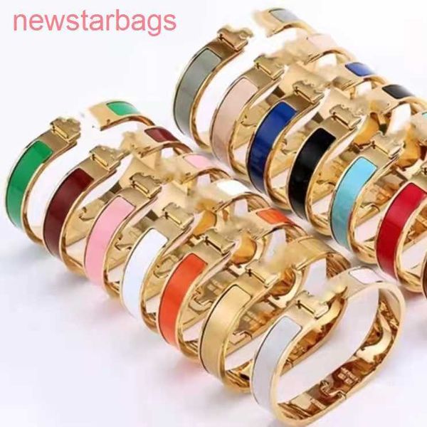 

designer herms bracelet for sale 2023 factory direct selling 316l stainless steel h women's fashion enamel charm, Golden;silver