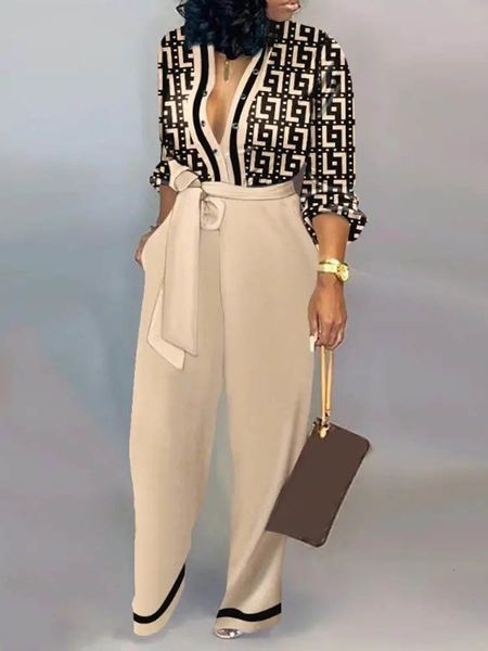 

women's jumpsuits rompers spring letter print holiday women's jumpsuit v neck long sleeve romper women casual loose office overall, Black;white