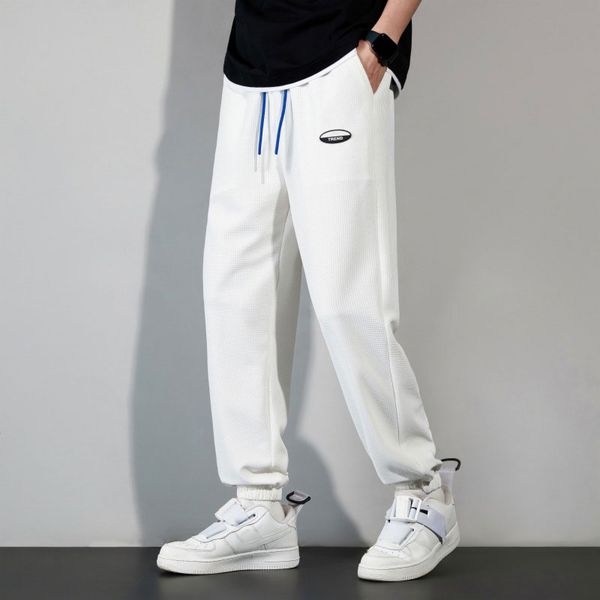 

men's pants luxury fashion loose fashion casual pants bundle foot custom pants, Black