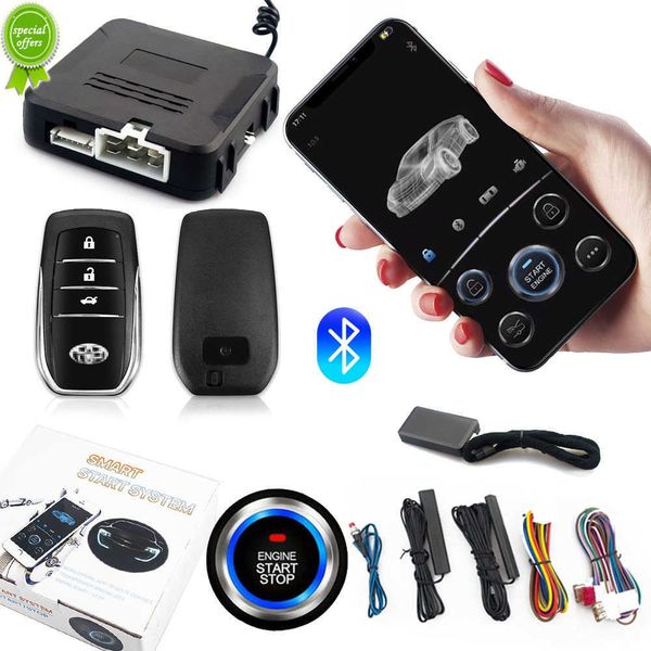 

new universal car remote start skit bluetooth mobile phone app control engine ignition open trunk pke keyless entry car alarm
