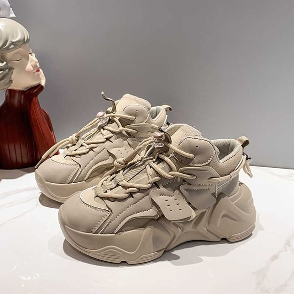 

dress shoes women platform sneakers 2023 fashion beige black women chunky shoes lightweight sports shoes thick sole casual sneakers woman
