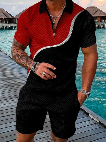 

men s polos shirt set for mansummersuit brand sportswear s casual mensshortoutfits 2 pieces mantracksuit pants men 230308, White;black