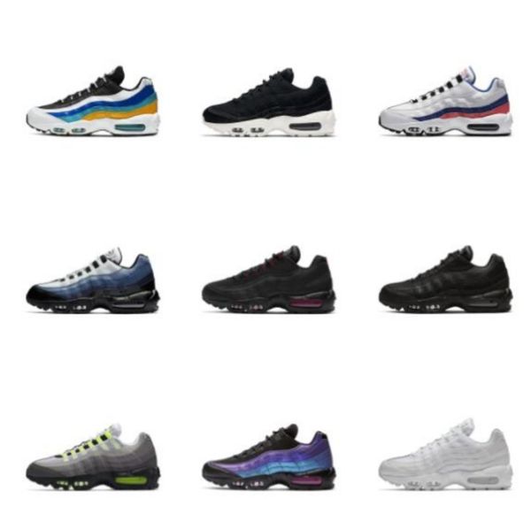 

designer mens 95s running shoes max 95 triple black white laser fuchsia obsidian running club p blue navy era grey orange michigan men 40-46