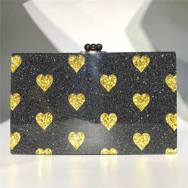 

hengmei new dinner bag acrylic sequin color matching hard box women's bag with chain 230309