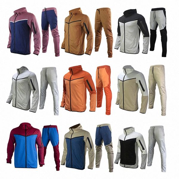 

designer tracksuit suit niki tech men woman sports pants two piece sweat set jacket sweatpants jogger fashion sportswear thick coats bottoms, Gray