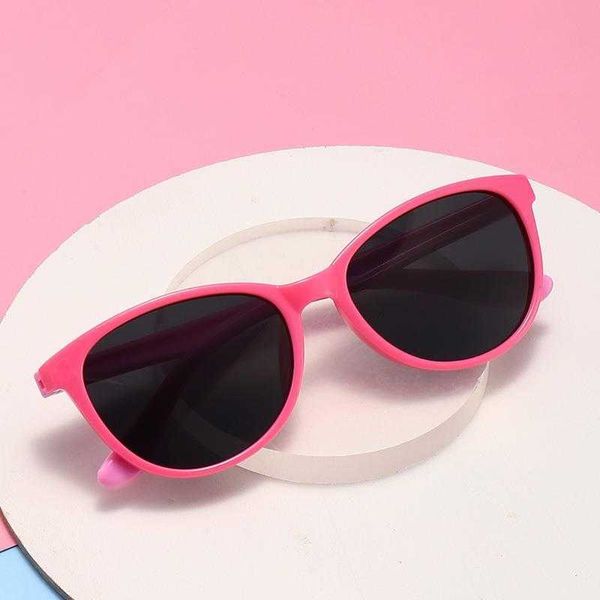 

silicone leg polarized kids sunglasses square small frame male and female baby, Blue