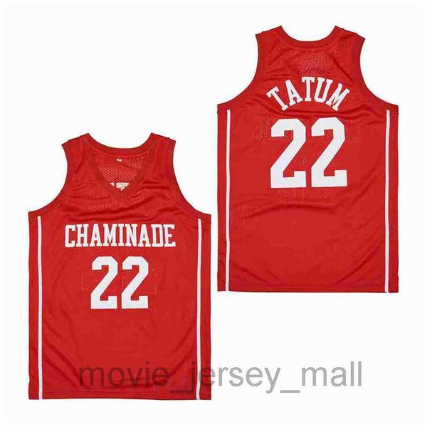 

movie basketball jerseys chaminade 22# tatum jersey mens size s-xxl, Black;red