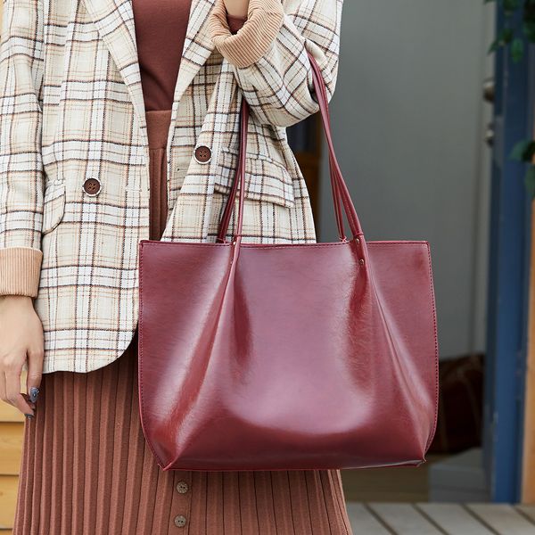 

hpb outdoor women's bag fashion shoulder bag oil wax design leisure handbag