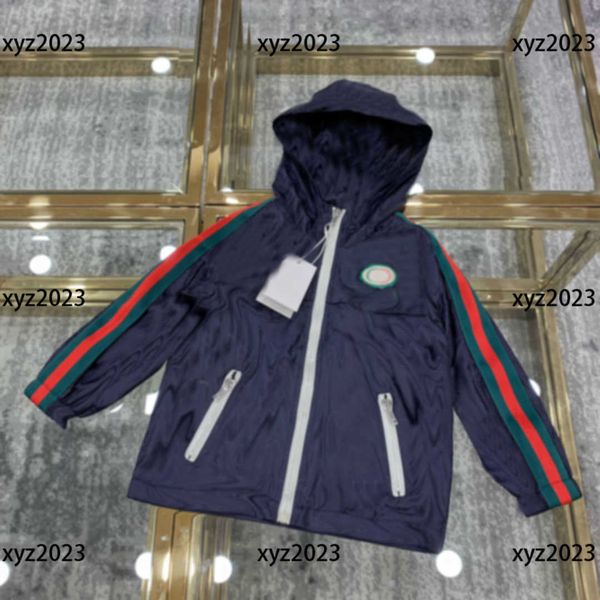 

2023ss kids coats child jacket baby outwear classic letter-printed nylon hooded windbreaker spring size 100-160 cm new product, Blue;gray
