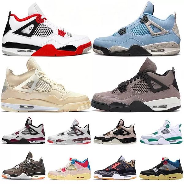 

jumpman 4 4s retro mens basketball shoes seafoam midnight navy university blue red cement thunder military black cat messy room pn dust men
