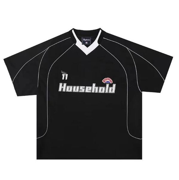 

men's plus tees hip-hop casual design v-neck embroidered short-sleeved t-shirt, Black;brown