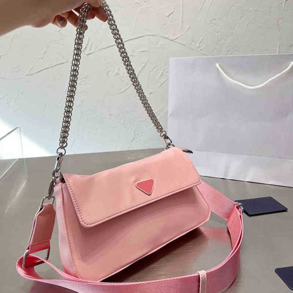 

designer chain handbag women shoulder bag elegant canvas totes luxury triangle messenger crossbody bags purses flip cover 220909