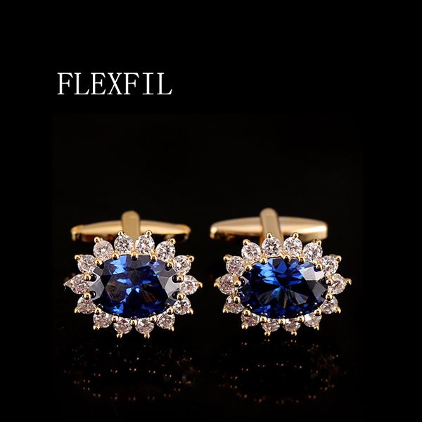

cuff links flexfil luxury shirt cufflinks for men s brand buttons links gemelos round crystal wedding abotoaduras jewelry 230309, Silver