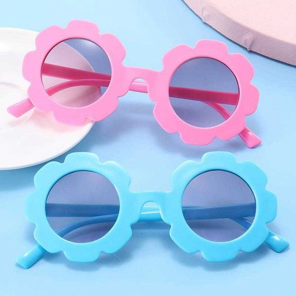 

fashion sunflower childrens eyeglasses mirror cute baby round frame flower, Blue