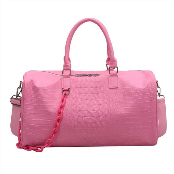

2023 new arrival fashion duffel bags crocodile print travel large capacity pu leather tote handbag luxury shoulder fitness sport suitcase 23